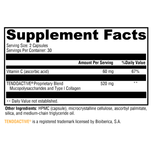 SynovX® Tendon & Ligament 60 Capsules Supplement Facts