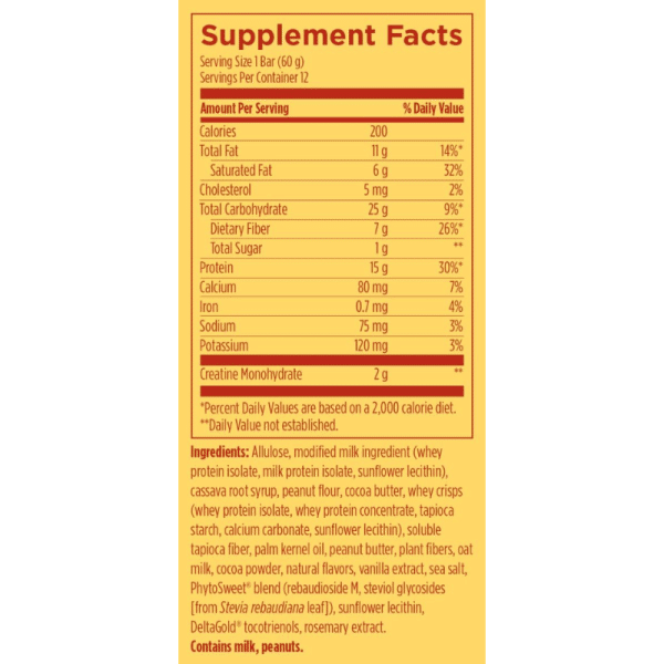 Yes Whey!!! Bars Supplement Facts